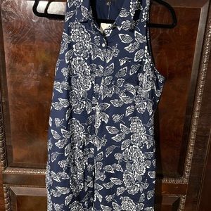 NWT Banana Republic navy print sleeveless dress